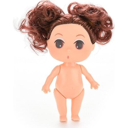 1 Pc Ddung Dolls Toy 9CM Girl Brown Bun Hair Skirt Princess Confused Doll Christmas Wedding Gift Classic Toy Cake Baking Tools