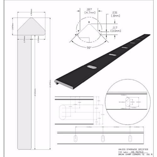 300mm/500mm length OpenRail Linear Rail, Aluminum extrusion openrail makerslider V slot rail black anodized