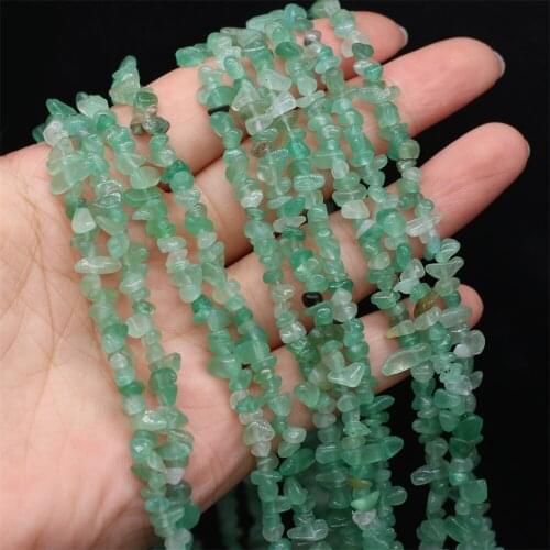 Natural Semi-precious Stone Unshaped Stone Green Aventurine 3x5-4x6mm For DIY Necklace Earrings Accessories Gift Length 40cm