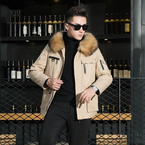 Real Fur Coat Natural Rabbit Fur Liner Parka Winter Jacket Men Real Raccoon Fur Collar Coat Plus Size Jacket Casaco YC-011 YY794