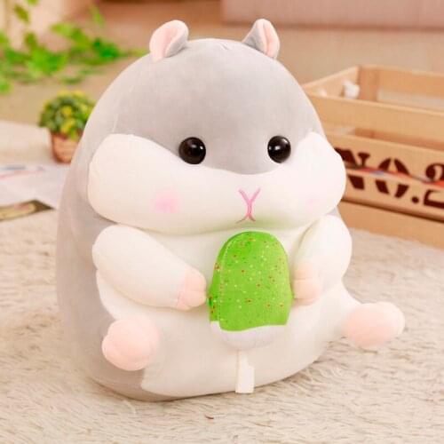 Plush Hamster Stuffed Toy Soft Stuffed Plush Pillow Cushion Cute Kwaii Plush Hamster Stuffed Kids Doll Birthday Gift for Baby