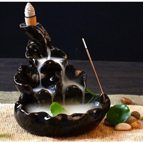 1pc Incense Holder Buddhist Censer Ceramic Waterfall Backflow Incense Burners Home Decoration Свечи Для Декора Подсвечник