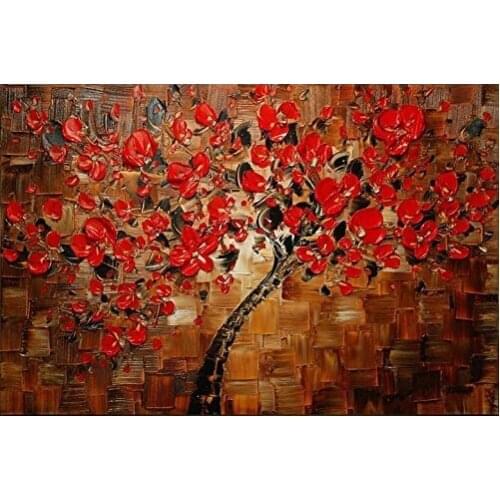Hand-Painted Oil Paintings on Canvas Beautiful Flowers Modern Abstract Wall Art Oil Paintings for Home Decorations Art Work