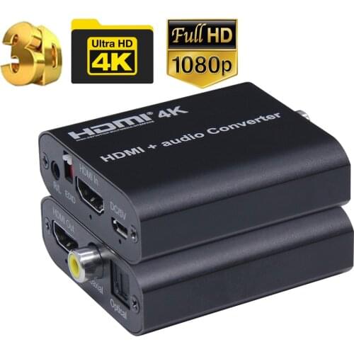 UHD 4K HDMI audio extractor splitter HDMI to toslink Spdif coaxial audio converter HDMI to HDMI+digital audio for HDTV Monitor