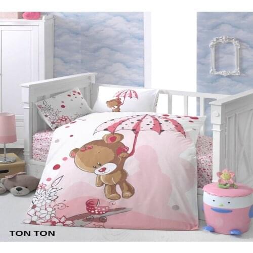 Varol Ranforce Baby Duvet Cover Set 100% Cotton Easy Ironing It is made of cotton satin and ultra soft fabric