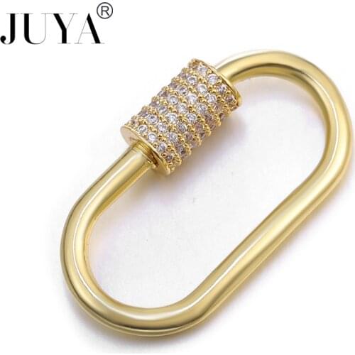 2021 DIY Spiral Clasp Hooks Handmade Jewelry Finding Accessories Real Gold Plating Screw Clasps Pendant For DIY Jewelry Making