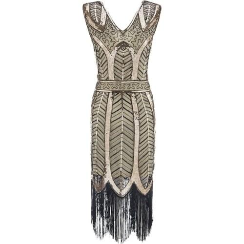 Plus size Womens Fashion 1920s Flapper Dress Vintage Great Gatsby Charleston Sequin Tassel 20s Party Dress