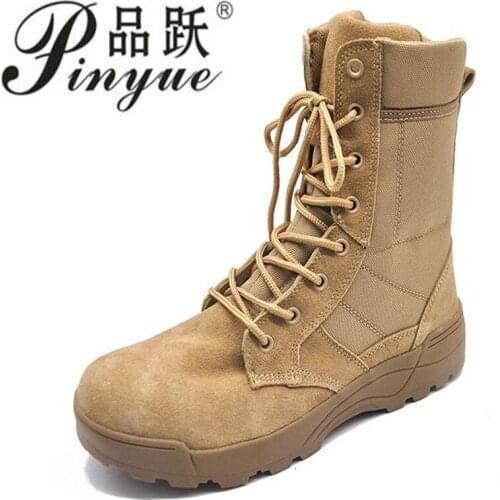 Winter Unisex Tactical Boots Microfiber desert combat boot Ankle-up Military boots with side zipper size39-46