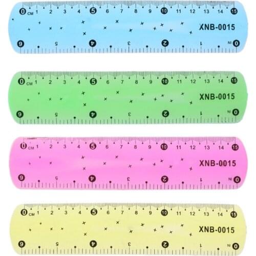 1PC Soft 15cm Ruler Multicolour Flexible Creative Stationery Rule School Supply