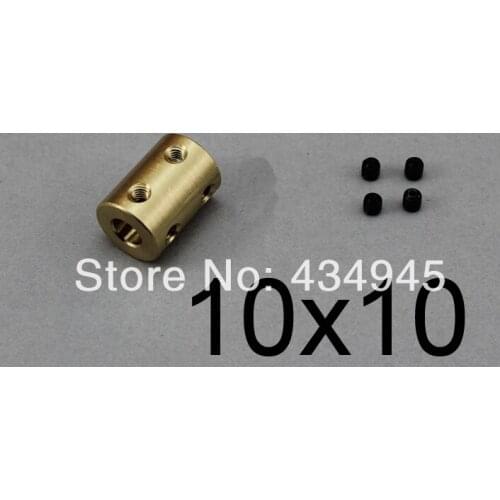 10mm to 10mm 10x10 rigid coupling CNC Motor Jaw Copper Shaft Coupling brass Coupler, model ship model airplane Motor connector