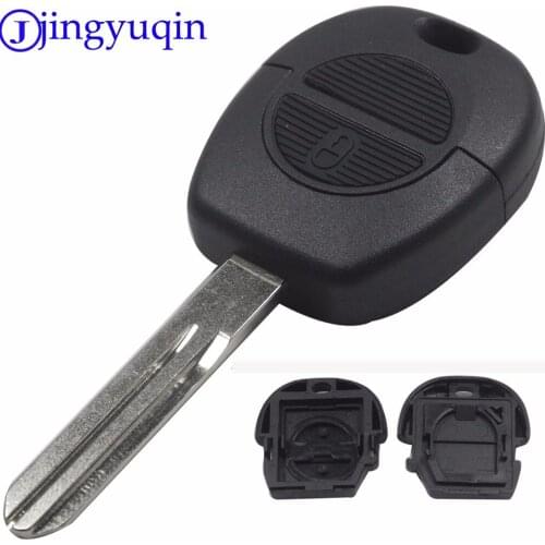 10pcs/lot 2 Button Remote Car Key Shell Case Combo Uncut Blade for Nissan Primera Micra Terrano Almera X Trail Flip Fob Car Key