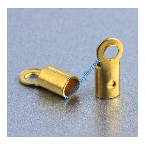 2013 jewelry findings Base metal foldover crimps for cord Chain end cord clasps