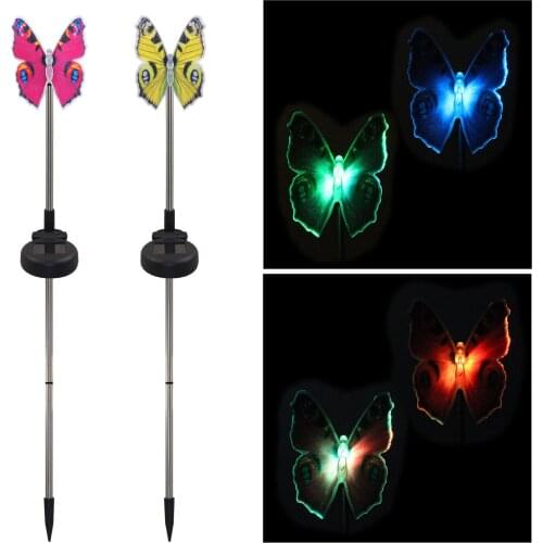 3-Pack Solar Outdoor Garden Garden Butterfly Lights Changing LED Waterproof Light Sensor Patio Art Garden Decor