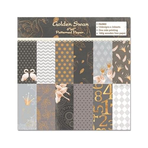 6 inch Gold Swan Scrapbook Paper Origami Background Paper DIY Card Making Home deco gift arts and crafts
