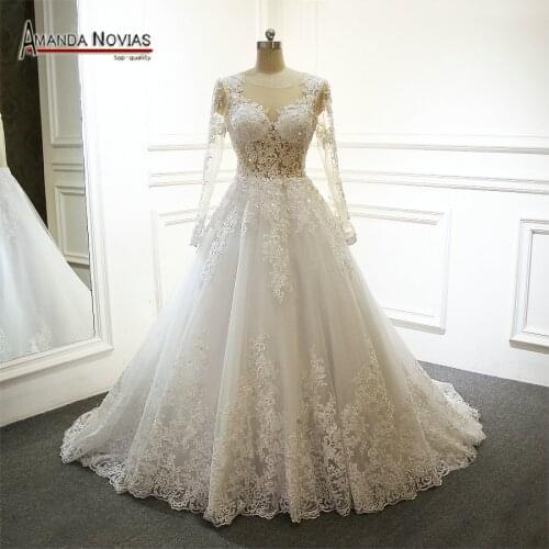 Amanda Novias New Design Transparent Sexy Wedding Dress A-line 2018