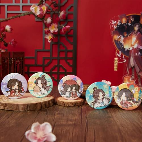 Anime Tian Guan Ci Fu Hua Cheng Xie Lian Badge Cosplay Cartoon Figure Bedge Button Medal Brooch Pin Souvenir Pendant Cosplay