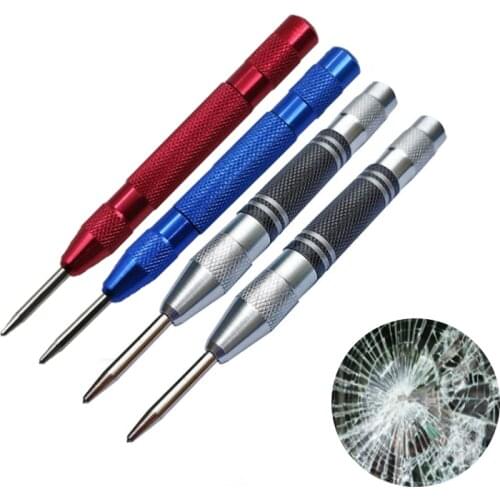 Automatic Center Pin Punch Woodworking Hand Tools Loaded Marking Starting Holes Tool Wood Press Dent Marker Woodwork Drill Bit