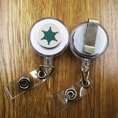 Sheriff ID Badge Reel gift for him/her friend family retractable recoil id badge holder work fun
