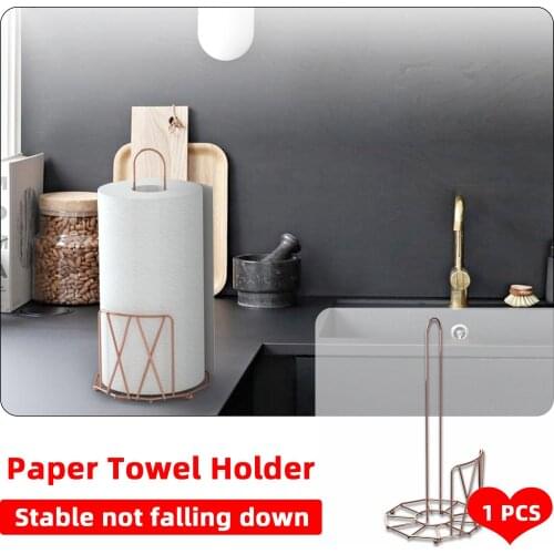Paper Towel Holder Modern Hand Towel Holder Special Rose Gold Roll Paper Rack Tissue Hangers For Kitchen Bathroom Toilet