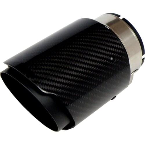 For Mercedes Benz for BMW for AUDI No Logo Carbon Fibre Car Exhaust Tip Black Coated Stainless Steel Muffler Tip Tail Throat