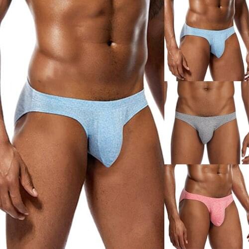 Men Low Rise Sexy Underwear U Convex Big Penis Pouch Design Mens Cotton Briefs Panties Underpants Cueca Slips Hombre Erotic