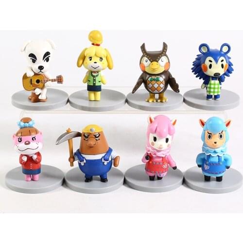 8pcs New Animal Crossing Action Figures Tom Nook Mabel Resetti Isabelle K.K PVC Model Toys Gifts for Children Christmas Gift