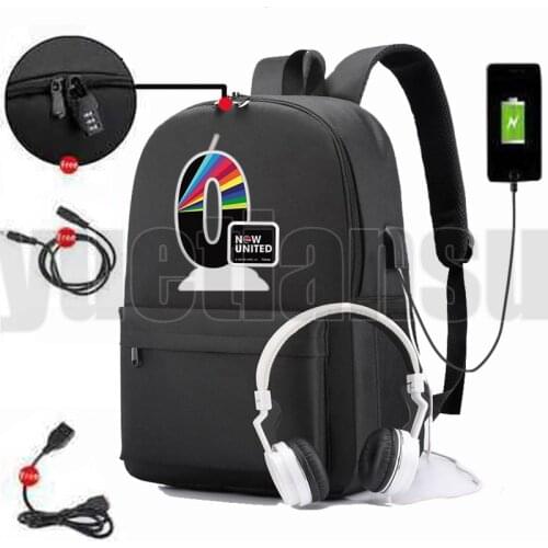 Anime USB Charging Anti-theft Bookbag Now United - Better Album Backpack Canvas Zipper School Bags for Teenage Girls UN Team