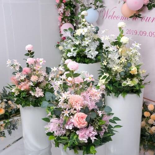 Customize artificial flower centerpieces ball flower row garland wreath decor home wedding road lead corner flower 40cm diameter