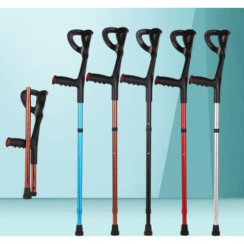 Lightweight Foldable Forearm Crutch, Aluminum Walking Stick,Height Adjustable, Ergonomic Handle with Comfortable Grip 2ZG-02BM