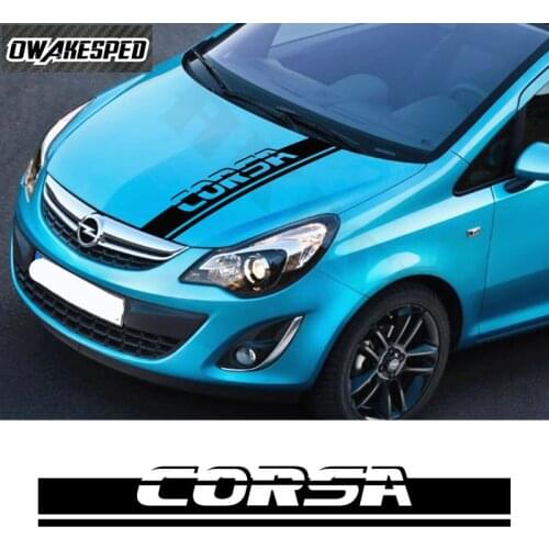 Car Hood Bonnet Sticker For VAUXHALL Opel Corsa c e d Auto Engine Cover Decor Vinyl Decals Sport Stripes Styling Accessories