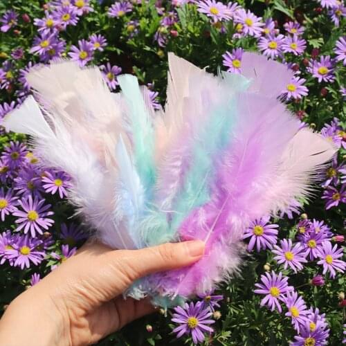 Natural Turkey Feathers 9-17cm Feather Multicolor Flat Head Plumes DIY Carnival Halloween Crafts Wedding Party Decoration 50pcs