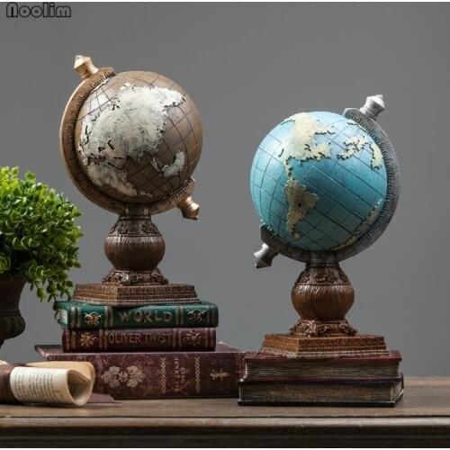 NOOLIM Resin American Globe Office Living Room Bedroom Furnishings Tabletop Ornaments Home Bar Cabinet Cafe Decor