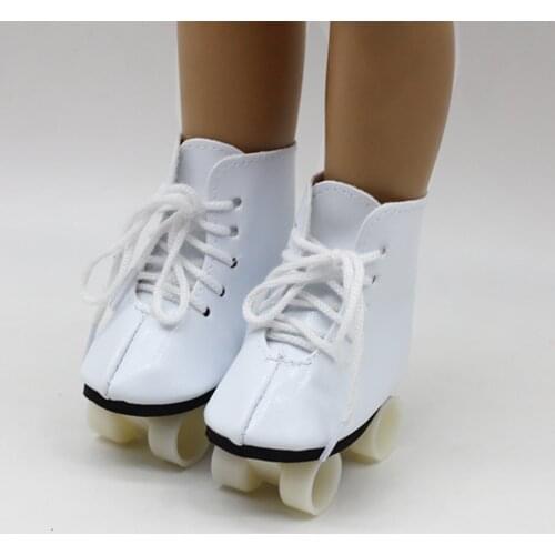 New White Color Doll Handmade Skate Shoes For 18 Inch American Doll Your Generation Girl Doll Baby Doll Accessories