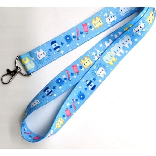 New 10 pcs Tooth Straps Lanyard Mobile Neck Keychains R-41
