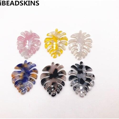 New arrival! 42x32mm 50pcs acetic acid feather shape charm for earrings accessories/Earring parts/Jewelry Findings DIY making