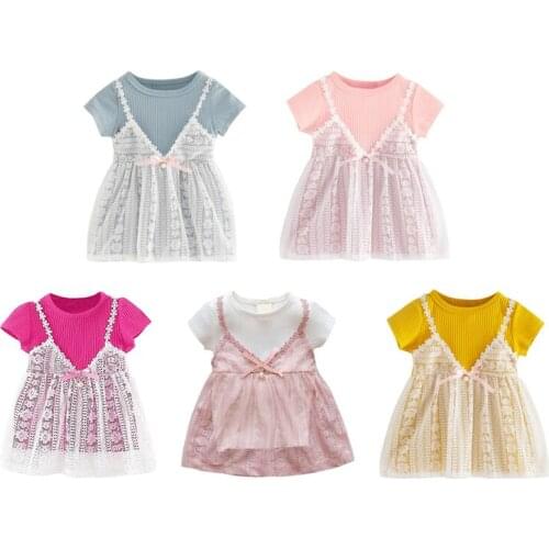 Baby Girls Dresses Clothes Sets Kids Clothes Baby Short Sleeveless Birthday Party Princess Dress Print Floral