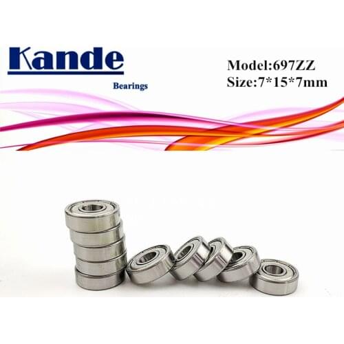Kande Bearings 697ZZ 10pcs ABEC-1 697-2Z ABEC-3 697ZZ ABEC-5 697 ZZ Miniature Deep Groove Ball Bearing7x17x5mm 697