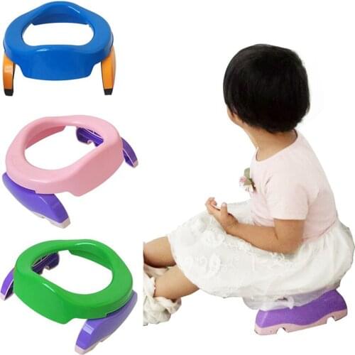 Portable Baby Infant Chamber Pots Foldaway Infant Toilet Training Seat Car Travel Potty Rings with Urine Bag Lightweight Toilet
