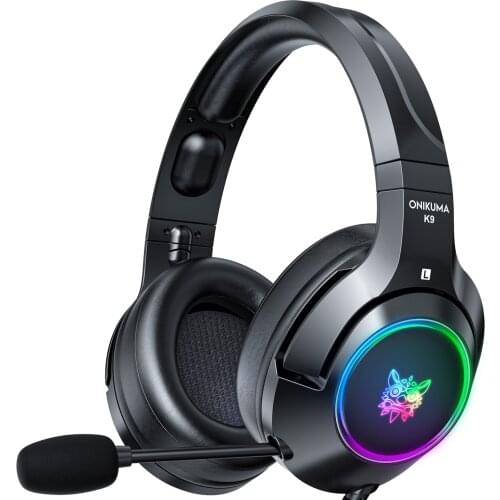 ONIKUMA K9 Head-Mounted Professional Gaming Headset New Product K9 Black Cat Ear Gaming Headset RGB Headphone with Microphone