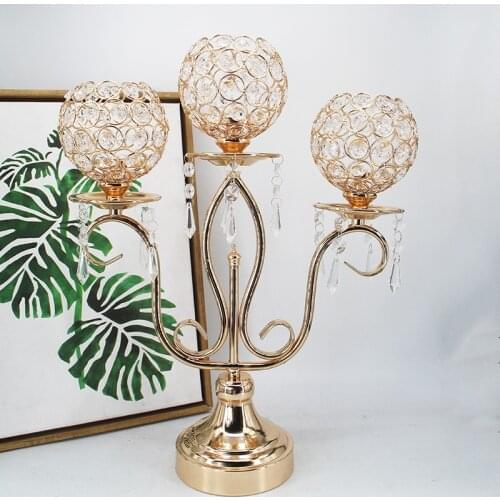 European style simple iron 3-Head candlestick wedding decoration electroplating candle cup candlelight dinner decoration