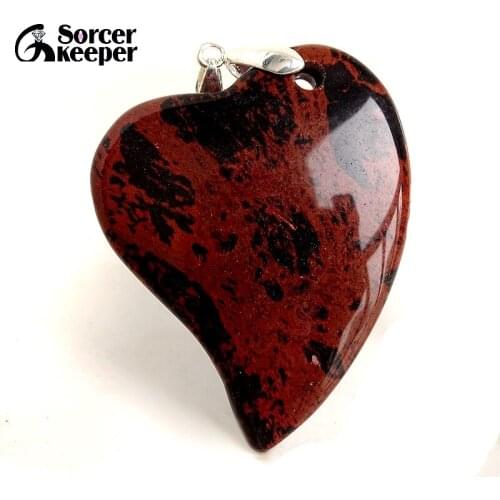 Heart Shape Golden Swan Stone Picasso Stone Gem Pendant Natural Stone Beads For Jewelry Making DIY Necklace Accessory JS401