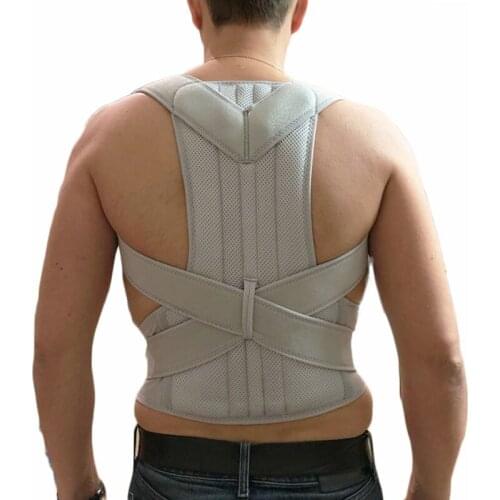 2020 Silver Posture Corrector Scoliosis Back Brace Spine Corset Belt Shoulder Therapy Support Poor Posture Correction Belt Men