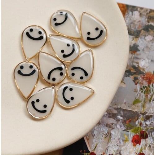 Japanese water drop smiley face little ghost pendant super cute nail earrings diy hand accessories jewelry material