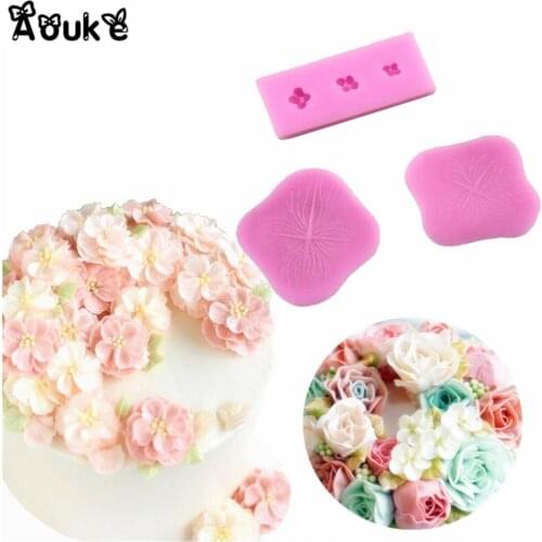 Petal Flower Shape Fondant Cake Silicone Mold DIY Cookie Cupcake Molds Baking Cake Decorating Tools Embossed Biscuits Mould D199