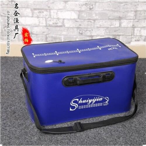 Folding live fish bucket thickened fish protection bucket fishing box Thickened fish box fishing box is strong and durable