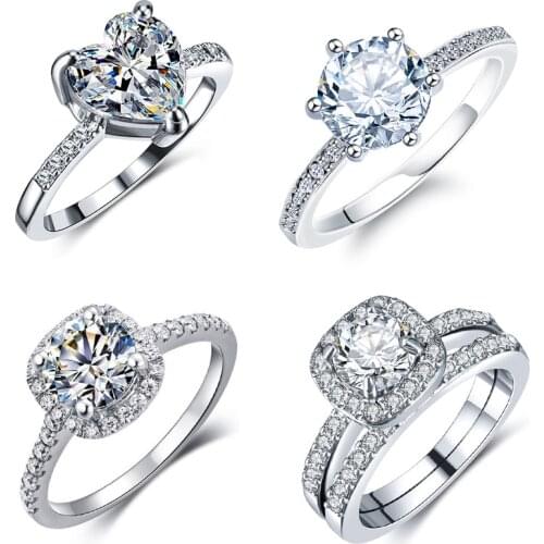 Wedding Engagement Ring Luxury Crystal Ring for Women AAA White Cubic Zirconia Ring 2021 Trend Female Love Jewelry