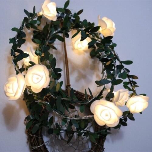 10/30/40 Leds Wedding Led Light Green Leaves Rose Wedding Led Garland Festival Party Decoration Light Wedding Led Decoration