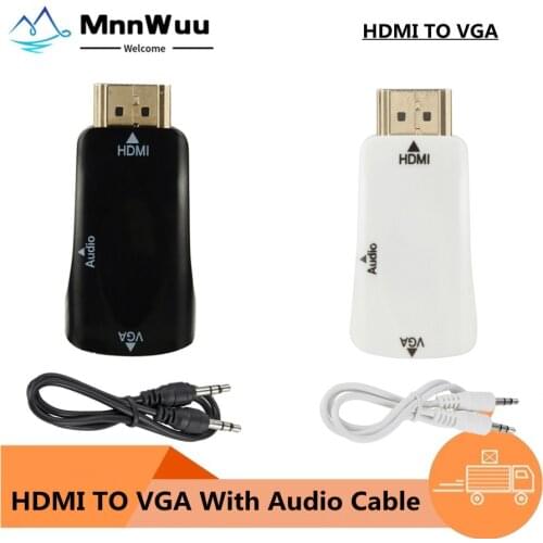 Male to Female HDMI-compatible to VGA Adapter HD 1080P Audio Cable Converter For PC Laptop TV Box Computer Display Projector