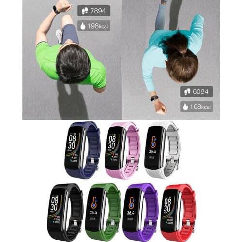 Waterproof Smart Watch Temperature Measure Heart Rate Monitor