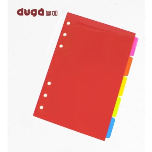 High Quality PP A5 Loose Book Index Page Loose Leaf Notebook Hand Count Color Index Page Pagination